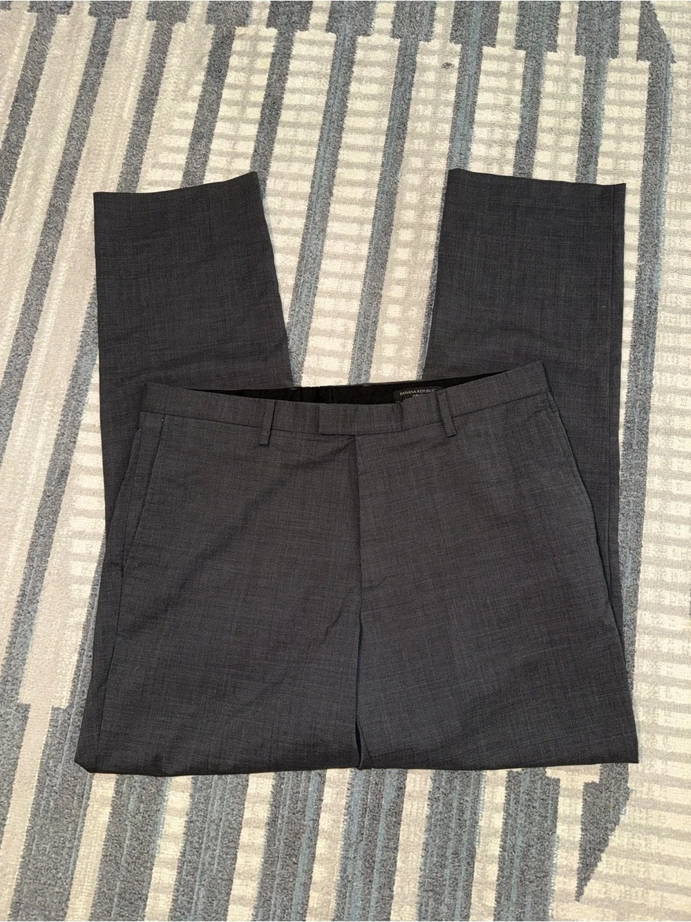 Banana Republic Men's Charcoal Slim Fit Wool Dress Pants 36x34 Straight Leg